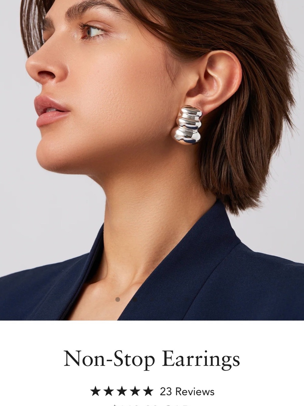 Jenny Bird Non-Stop Silver Sculpted Hoop Earrings
